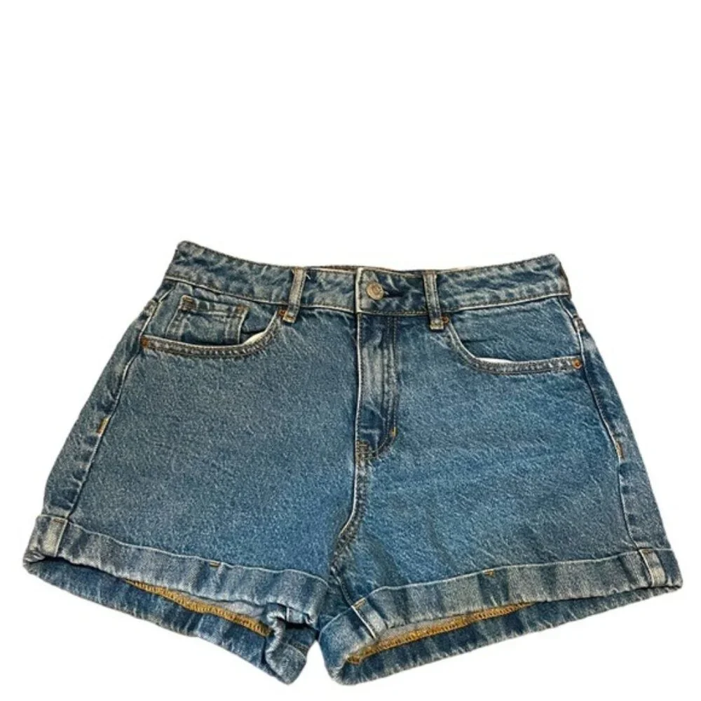 Pacsun Womens‎ High Waisted Denim Jean Shorts Distressed Blue Vintage Style